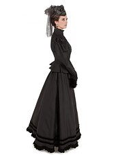 economico Vestiti-Camicia Gonna Vittoriano Abito da Ballo 1910 Lunghezza al pavimento Lunghezza lunga Costume da festa Trambusto Abito da Ballo Taglie Forti Duchessa Corrina vittoriana Tinta unica Due Pezzi Girocollo