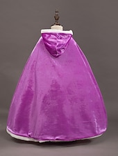 cheap Girls&#039; Costumes-Princess Fairytale Elsa Cloak Girls&#039; Movie Cosplay A-Line Slip Purple Yellow Fuchsia Dress Shawl Christmas Masquerade World Book Day Costumes