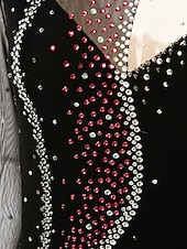 preiswerte Eiskunstlaufkleider-Eiskunstlaufkleid Damen Mädchen Eislaufen Kleider Austattungen Violett Dunkellila Schwarz und Violett Rückenfrei Gitter Elasthan Hochelastisch Wettbewerb Eiskunstlaufkleidung Handgemacht Kristalle