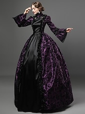 preiswerte Kleider-Kleid Spitze Rokoko Viktorianisch Bodenlang Kleid Partykostüm Maskerade Übergröße Kundenspezifische Marie Antoinette Spitze Ballkleid Kostüm Damen Party Abschlussball Karneval von Venedig Kleid