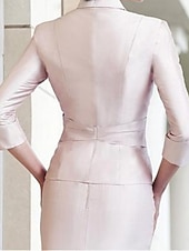 levne S bundou-Dvoudílné Sheath Matka Nevěsty Šaty Církev Elegantní Plus Size Šperkový Výstřih Délka po Kolena Satén Bez Rukávů s Krystaly Ruching Šaty na Dostihy volný vlastní rozměr