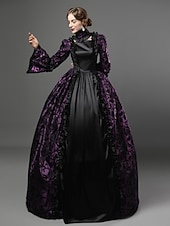 preiswerte Kleider-Kleid Spitze Rokoko Viktorianisch Bodenlang Kleid Partykostüm Maskerade Übergröße Kundenspezifische Marie Antoinette Spitze Ballkleid Kostüm Damen Party Abschlussball Karneval von Venedig Kleid