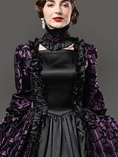 preiswerte Kleider-Kleid Spitze Rokoko Viktorianisch Bodenlang Kleid Partykostüm Maskerade Übergröße Kundenspezifische Marie Antoinette Spitze Ballkleid Kostüm Damen Party Abschlussball Karneval von Venedig Kleid