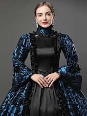 preiswerte Kleider-Kleid Spitze Rokoko Viktorianisch Bodenlang Kleid Partykostüm Maskerade Übergröße Kundenspezifische Marie Antoinette Spitze Ballkleid Kostüm Damen Party Abschlussball Karneval von Venedig Kleid