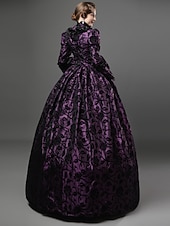 preiswerte Kleider-Kleid Spitze Rokoko Viktorianisch Bodenlang Kleid Partykostüm Maskerade Übergröße Kundenspezifische Marie Antoinette Spitze Ballkleid Kostüm Damen Party Abschlussball Karneval von Venedig Kleid