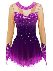 preiswerte Eiskunstlaufkleider-Eiskunstlaufkleid Damen Mädchen Eislaufen Kleider Austattungen Pudriges Rosa Purpur Violett Halo-Färbung Spandex Hochelastisch Wettbewerb Eiskunstlaufkleidung Eislaufen Eiskundstlauf