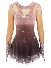 preiswerte Eiskunstlaufkleider-Eiskunstlaufkleid Damen Mädchen Eislaufen Kleider Austattungen Pudriges Rosa Purpur Violett Halo-Färbung Spandex Hochelastisch Wettbewerb Eiskunstlaufkleidung Eislaufen Eiskundstlauf