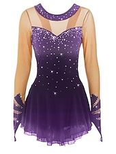 preiswerte Eiskunstlaufkleider-Eiskunstlaufkleid Damen Mädchen Eislaufen Kleider Austattungen Pudriges Rosa Purpur Violett Halo-Färbung Spandex Hochelastisch Wettbewerb Eiskunstlaufkleidung Eislaufen Eiskundstlauf