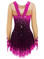 preiswerte Eiskunstlaufkleider-Eiskunstlaufkleid Damen Mädchen Eislaufen Kleider Austattungen Pudriges Rosa Purpur Violett Halo-Färbung Spandex Hochelastisch Wettbewerb Eiskunstlaufkleidung Eislaufen Eiskundstlauf