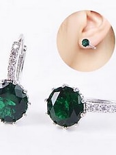halpa Korvakorut-2kpl Niittikorvakorut Korvarenkaat For Naisten Kuutiomainen zirkonium citrine Häät Juhla Kausaliteetti Zirkoni Metalliseos Pasianssi Pyöreät Valmistujaiset