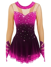 preiswerte Eiskunstlaufkleider-Eiskunstlaufkleid Damen Mädchen Eislaufen Kleider Austattungen Pudriges Rosa Purpur Violett Halo-Färbung Spandex Hochelastisch Wettbewerb Eiskunstlaufkleidung Eislaufen Eiskundstlauf