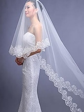 abordables Velos de novia-1 capa Estilo clásico / De Encaje Velos de Boda Capilla con Un Color / Diseño POLY / Encaje / Clásico