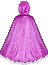 cheap Girls&#039; Costumes-Princess Fairytale Elsa Cloak Girls&#039; Movie Cosplay A-Line Slip Purple Yellow Fuchsia Dress Shawl Christmas Masquerade World Book Day Costumes