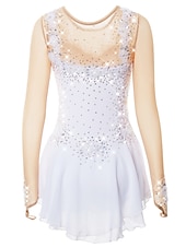 preiswerte Eiskunstlaufkleider-Eiskunstlaufkleid Damen Mädchen Eislaufen Kleider Austattungen Hellgelb Yan-pink  Violett Blume Gitter Spandex Spitze Hochelastisch Ausbildung Wettbewerb Eiskunstlaufkleidung Blume Dummes Licht