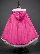 cheap Girls&#039; Costumes-Princess Fairytale Elsa Cloak Girls&#039; Movie Cosplay A-Line Slip Purple Yellow Fuchsia Dress Shawl Christmas Masquerade World Book Day Costumes