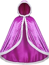 cheap Girls&#039; Costumes-Princess Fairytale Elsa Cloak Girls&#039; Movie Cosplay A-Line Slip Purple Yellow Fuchsia Dress Shawl Christmas Masquerade World Book Day Costumes