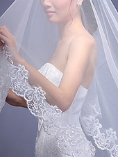 abordables Velos de novia-1 capa Estilo clásico / De Encaje Velos de Boda Capilla con Un Color / Diseño POLY / Encaje / Clásico