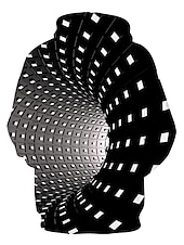 halpa Poikien 3D-näkö ja geometria-Poikien 3D Geometrinen Huppari Pitkähihainen 3D-tulostus Kevät Talvi Aktiivinen Perus Lapset Taapero Päivittäin