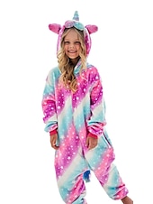 cheap Onesie Costumes-Kid&#039;s Galaxy Rainbow Stars Onesie Costume Carnival Costume Unicorn Flying Horse Onesie Pajamas Kigurumi Pajamas Funny Costume For Boys and Girls Christmas Carnival Children&#039;s Day Cartoon