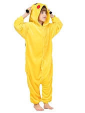 levne Kostýmy Onesie-Dětské Slátanina Noční přádlo Kamufláž Kostým Onesie Karnevalový kostým Pika Pika Overalová pyžama Kigurumi pyžamo Pyžama Legrační kostým Pro Chlapci a dívky Karneval Karikatura