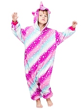 cheap Animal Costume-Kigurumi Pajamas Fancy Costume Onesie Costume Animal Unicorn Cartoon Warm Comfy Kid's Unisex Boys and Girls Christmas Halloween Carnival Party Performance Homewear Dress Up