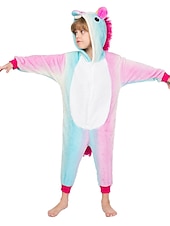 cheap Animal Costume-Kigurumi Pajamas Fancy Costume Onesie Costume Animal Unicorn Cartoon Warm Comfy Kid's Unisex Boys and Girls Christmas Halloween Carnival Party Performance Homewear Dress Up