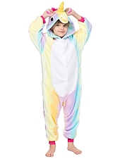 cheap Animal Costume-Kigurumi Pajamas Fancy Costume Onesie Costume Animal Unicorn Cartoon Warm Comfy Kid's Unisex Boys and Girls Christmas Halloween Carnival Party Performance Homewear Dress Up