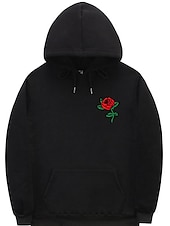 voordelige 3D-hoodies voor heren-Voor heren Bloemig Afdrukken Lange mouw Sweatshirts Capuchon Vintage Stoer Casual Winter Zwart Wit Geel Kleding Ontwerper Grote maten S M L XL 2XL 3XL