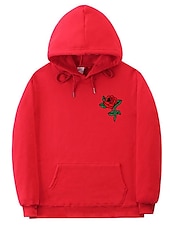voordelige 3D-hoodies voor heren-Voor heren Bloemig Afdrukken Lange mouw Sweatshirts Capuchon Vintage Stoer Casual Winter Zwart Wit Geel Kleding Ontwerper Grote maten S M L XL 2XL 3XL