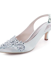 preiswerte Brautjungfer-beige Slingback Heels mit Kristallverzierung für Damen – elegante Hochzeits- und Abendschuhe
