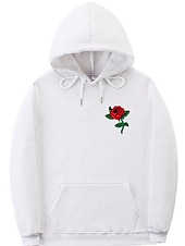 voordelige 3D-hoodies voor heren-Voor heren Bloemig Afdrukken Lange mouw Sweatshirts Capuchon Vintage Stoer Casual Winter Zwart Wit Geel Kleding Ontwerper Grote maten S M L XL 2XL 3XL