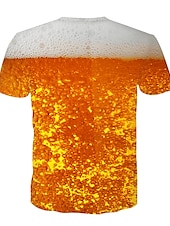 abordables Camisetas 3D-Hombre Graphic 3D Cerveza Camiseta Manga Corta Camiseta Escote Redondo Camisa Fiesta Discoteca Amarillo Ropa Talla Grande XS S M L XL 2XL 3XL