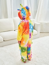 cheap Onesie Costumes-Kid&#039;s Galaxy Rainbow Stars Onesie Costume Carnival Costume Unicorn Flying Horse Onesie Pajamas Kigurumi Pajamas Funny Costume For Boys and Girls Christmas Carnival Children&#039;s Day Cartoon
