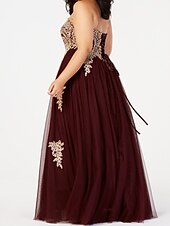 cheap Prom Dresses-A-Line Prom Dresses Plus Size Dress Wedding Guest Floor Length Sleeveless Sweetheart Neckline Tulle with Pleats Beading 2022 / Formal Evening