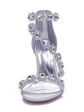 cheap Wedding Guest-Women's Rhinestone Ankle Strap Stiletto Sandals, Open Toe Dress Heels for Wedding Guests, Cocktail Party &amp; Evening Prom, Multiple Color