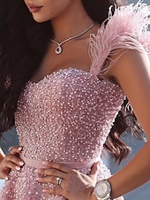 رخيصةأون حفلات الزفاف والمناسبات-فساتين كوكتيل على الشاطئ A-Line للضيوف في حفل الزفاف عيد الحب قصيرة/شيء بلا أكمام على شكل قلب من الساتان مع خرزات