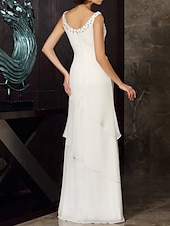 tanie Z kurtką-Dwuczęściowa sukienka w kształcie litery A dla matki panny młodej gościa weselnego elegancka plus size dekolt w kształcie klejnotu długi rękaw krótki żakiet z koralikami i spadającymi falbanami