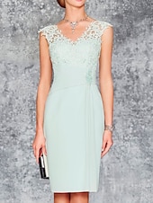 abordables Avec veste-Robe de mariée de plage deux pièces robe mère de la mariée invitée de mariage église élégante décolleté en V longueur genou chiffon manches 3/4 avec broderie 2025 taille personnalisée gratuite