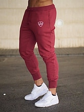cheap Men&#039;s Active Pants-Men&#039;s Joggers Sweatpants Drawstring Bottoms Athletic Athleisure Cotton Breathable Soft Sweat wicking Gym Workout Running Jogging Sportswear Activewear 3D Print Dark Grey Black Army Green