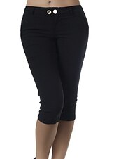 baratos Calças Skinny Femininas-Mulheres Básico calções capri Calças Clássico Capris Calças Escritório / Carreira Dia a Dia Micro-Elástica Cor Sólida Cintura Média Delgado Verde Branco Preto Azul Cáqui S M L XL XXL