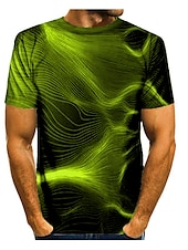cheap 3D T shirts-Men&#039;s Graphic T shirt Short Sleeve T shirt Round Neck Shirt Basic Daily Black Yellow Blue Clothing Apparel Normal S M L XL 2XL 3XL