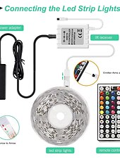 זול פנסי פס עמיד למים-Zdm 10 מטרים רצועות אור led גמיש עמיד למים 180x5050 נוריות smd עם rgb בקר ir 44 או ערכת מתאם 12 v