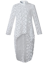 cheap Dressy Tops-Women&#039;s Shirt Blouse Tunic Black White Yellow Plain Lace See Through Long Sleeve Casual Going out Elegant Round Neck Long Slim S