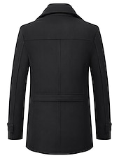 economico Trench da uomo-Per uomo Cappotto invernale Cappotto di lana Cappotto Attività commerciale Abbigliamento da lavoro Inverno Lana Antivento Caldo Capispalla Abbigliamento Essenziale Indicato per i polsi Tinta unita