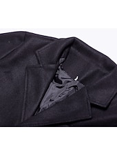 preiswerte Herren-Blazer &amp; -Anzüge-Herren Wintermantel Mantel Trenchcoat Kurzermantel Mantel Arbeit Geschäft Winter Polyester Warm Oberbekleidung Bekleidung Einfarbig Klassicher Stil Fallendes Revers