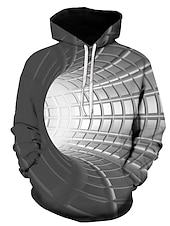 economico Pattern 3D-Per uomo Pop art 3D Print Felpa con cappuccio Felpe Felpa Felpa con cappuccio Manica lunga Felpa con cappuccio Con cappuccio Essenziale Stampa 3D Giornaliero Giallo Rosso progettista
