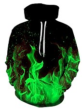 economico Felpe con cappuccio da uomo-Per uomo Pop art Fiamma Felpa con cappuccio Felpe Felpa Felpa con cappuccio Manica lunga Felpa con cappuccio Con cappuccio Festa Stampa 3D Serata Fine settimana Blu Fucsia progettista