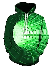 economico Pattern 3D-Per uomo Pop art 3D Print Felpa con cappuccio Felpe Felpa Felpa con cappuccio Manica lunga Felpa con cappuccio Con cappuccio Essenziale Stampa 3D Giornaliero Giallo Rosso progettista