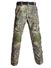 baratos Calças e Calções-Homens Calça Camuflada de Caçador Calças Táticas com joelheiras Ripstop A Prova de Vento Respirável Bolso Múltiplo Inverno Outono camuflagem Algodão Calças para Caça Militar Treinamento Jungle Python