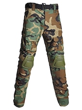 baratos Calças e Calções-Homens Calça Camuflada de Caçador Calças Táticas com joelheiras Ripstop A Prova de Vento Respirável Bolso Múltiplo Inverno Outono camuflagem Algodão Calças para Caça Militar Treinamento Jungle Python